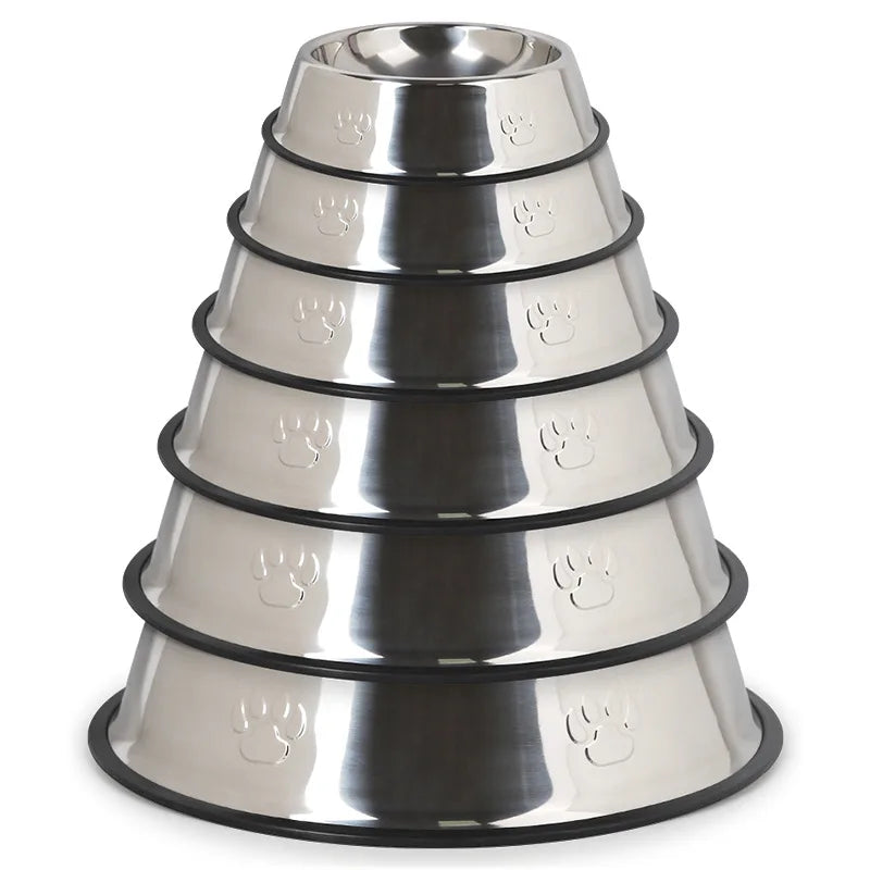Gamelle Inox Antidérapante pour Chien et Chat | 6 Tailles Disponibles