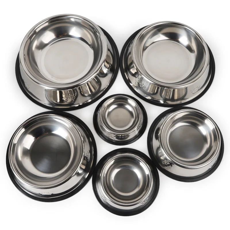 Gamelle Inox Antidérapante pour Chien et Chat | 6 Tailles Disponibles
