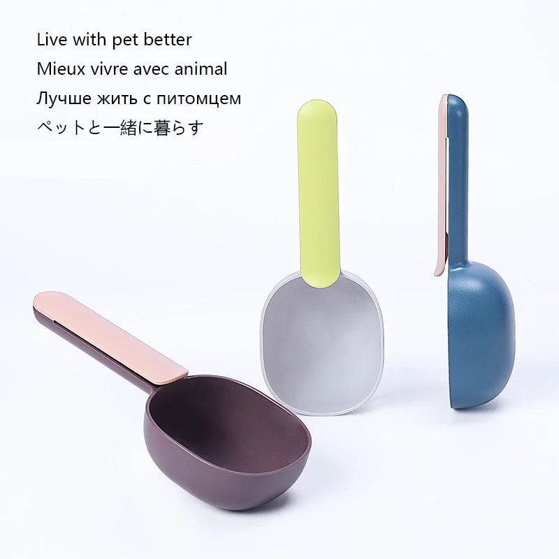 Cuillère Doseuse Multifonction pour Chiens et Chats | Avec Clip de Fermeture