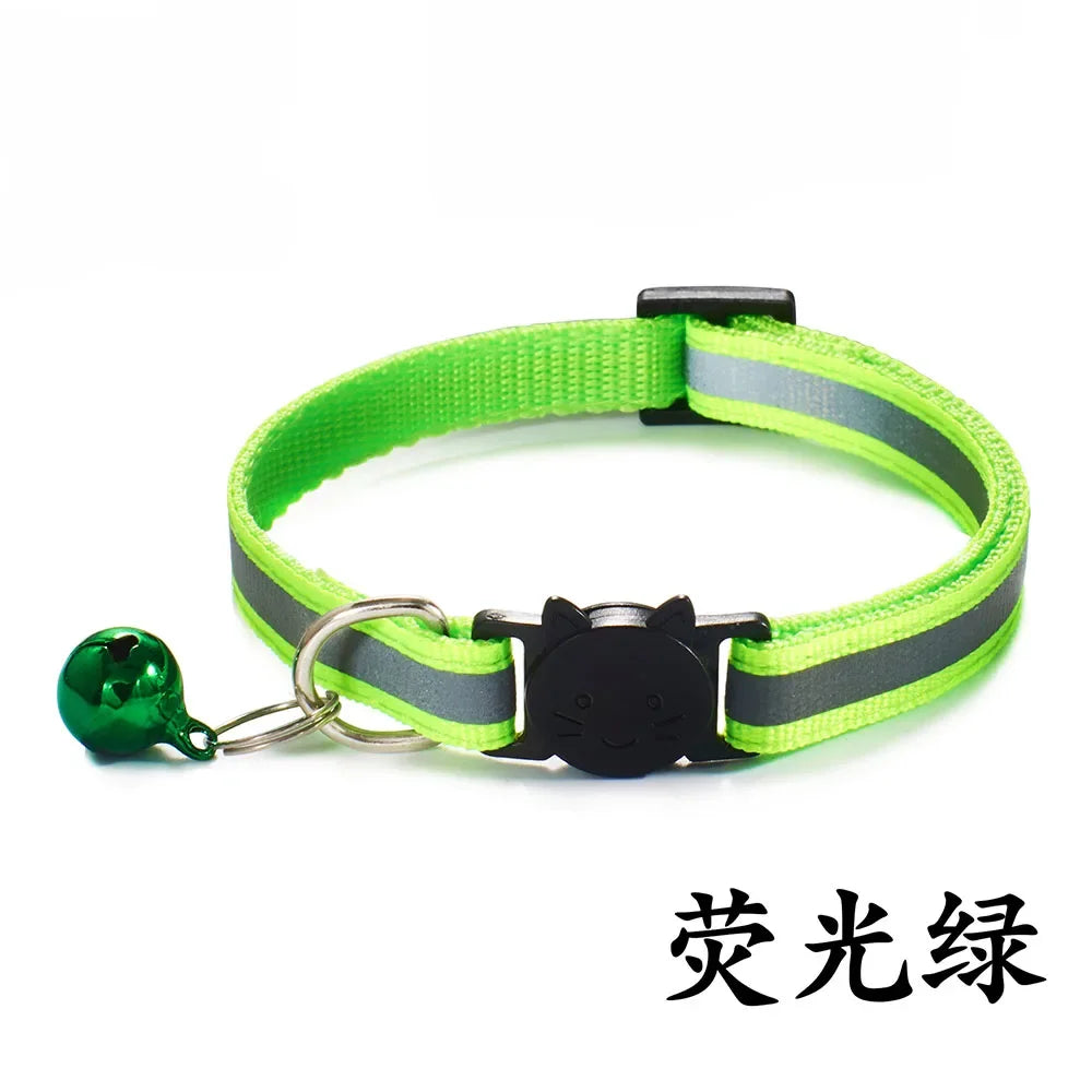Collier Réfléchissant Sécurisé pour Chat | Boucle Safety + Clochette