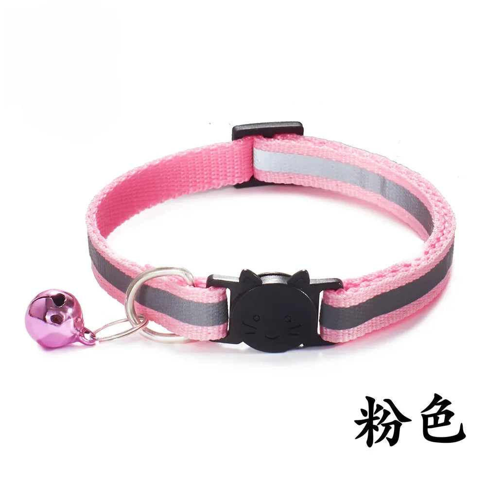Collier Réfléchissant Sécurisé pour Chat | Boucle Safety + Clochette