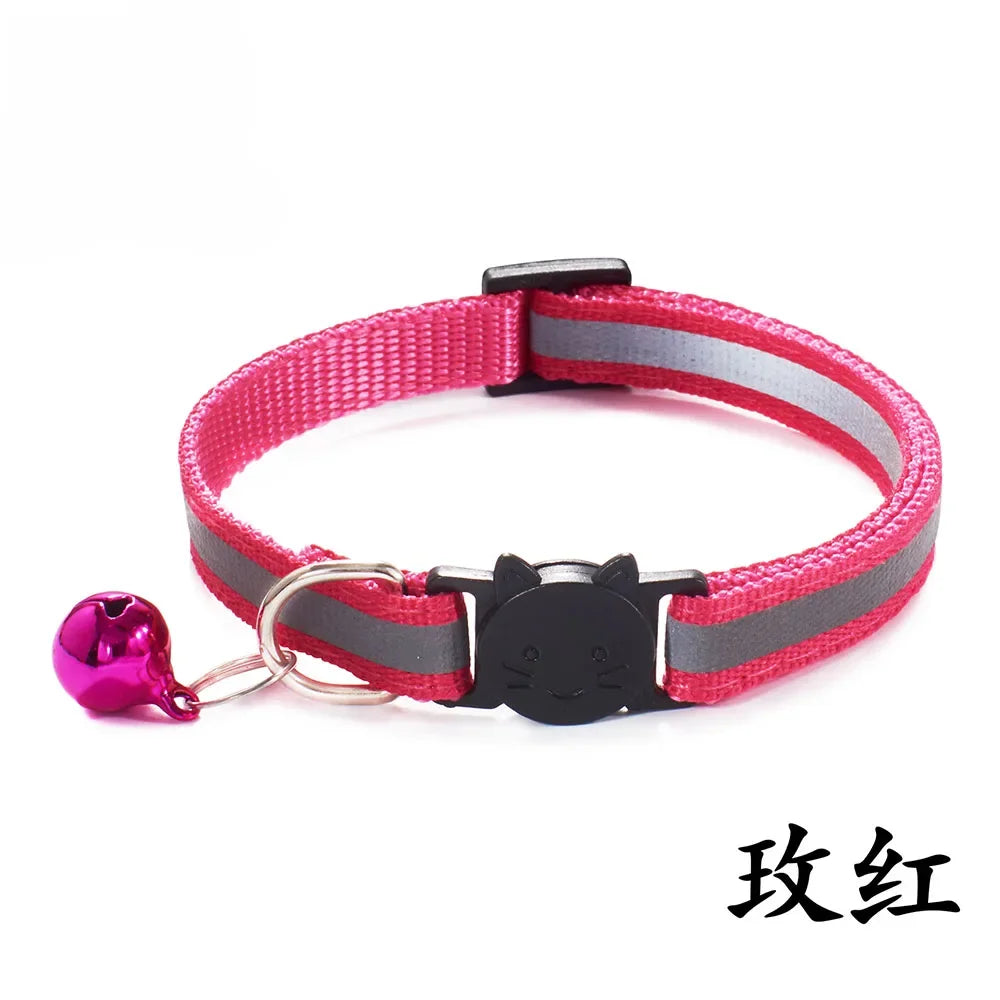 Collier Réfléchissant Sécurisé pour Chat | Boucle Safety + Clochette