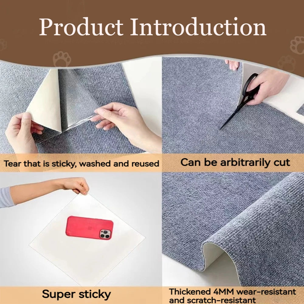 Griffoir Autocollant pour Chat | Tapis Grattoir Antidérapant Multiformat