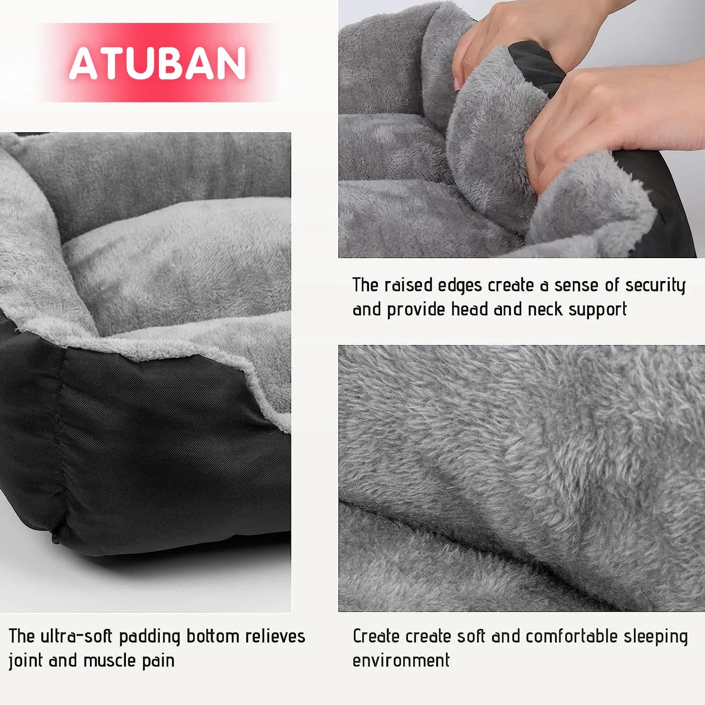Canapé Lit Carré Sofa pour Chien | Confort XXL Hiver Chaud Élastique