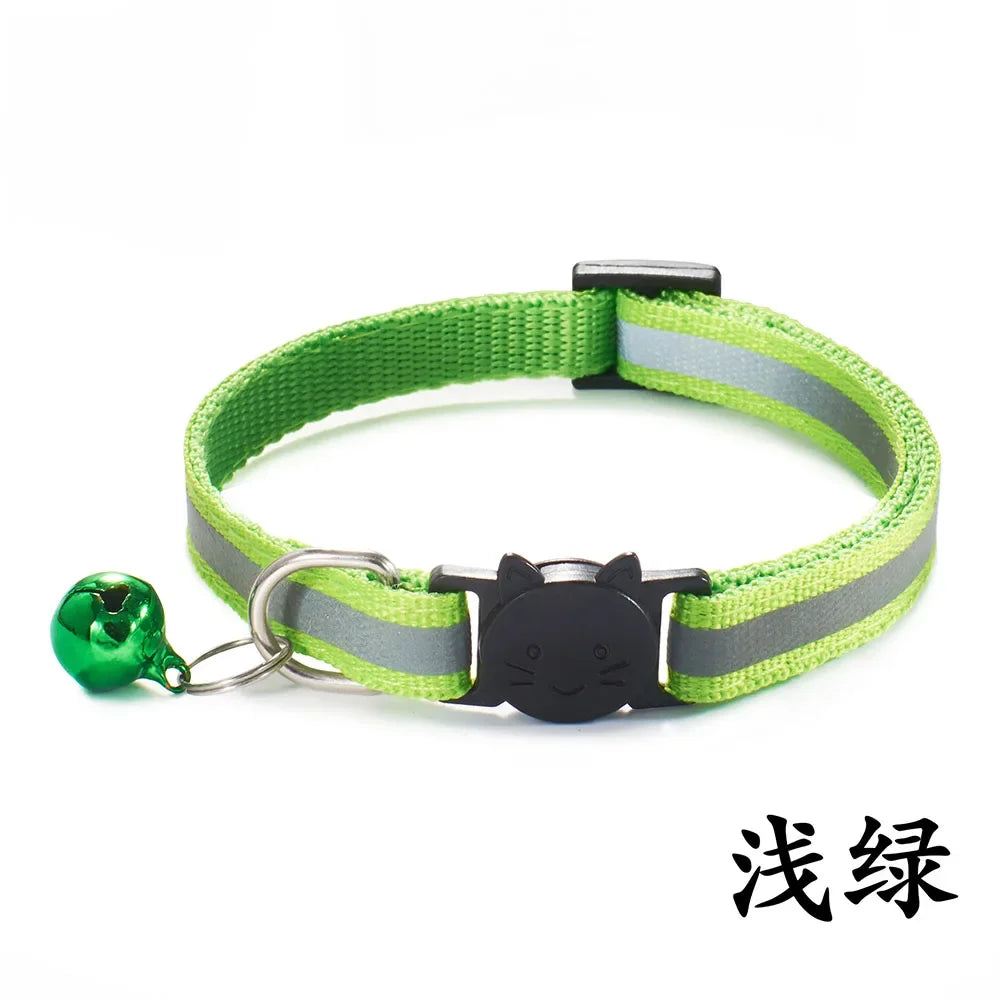 Collier Réfléchissant Sécurisé pour Chat | Boucle Safety + Clochette