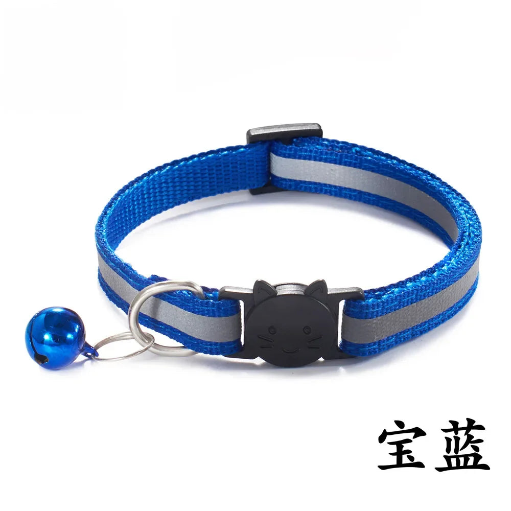 Collier Réfléchissant Sécurisé pour Chat | Boucle Safety + Clochette
