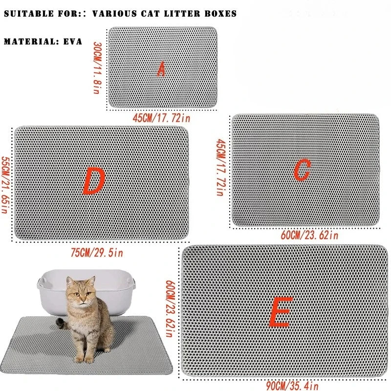 Tapis Litière Imperméable pour Chat | Double Couche Anti-Dérapant