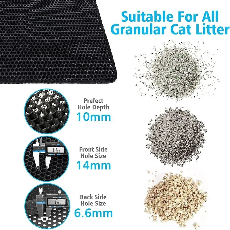 Tapis Litière Imperméable pour Chat | Double Couche Anti-Dérapant
