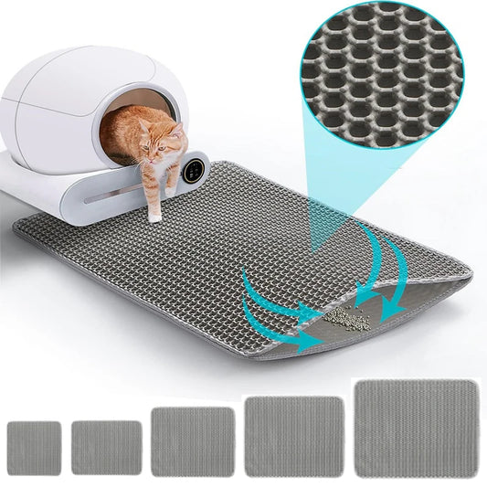 Tapis Litière Imperméable pour Chat | Double Couche Anti-Dérapant