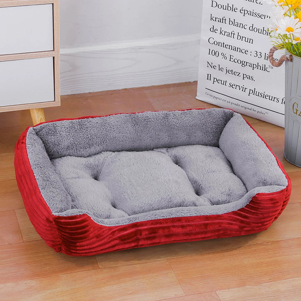 Canapé Lit Carré Sofa pour Chien | Confort XXL Hiver Chaud Élastique