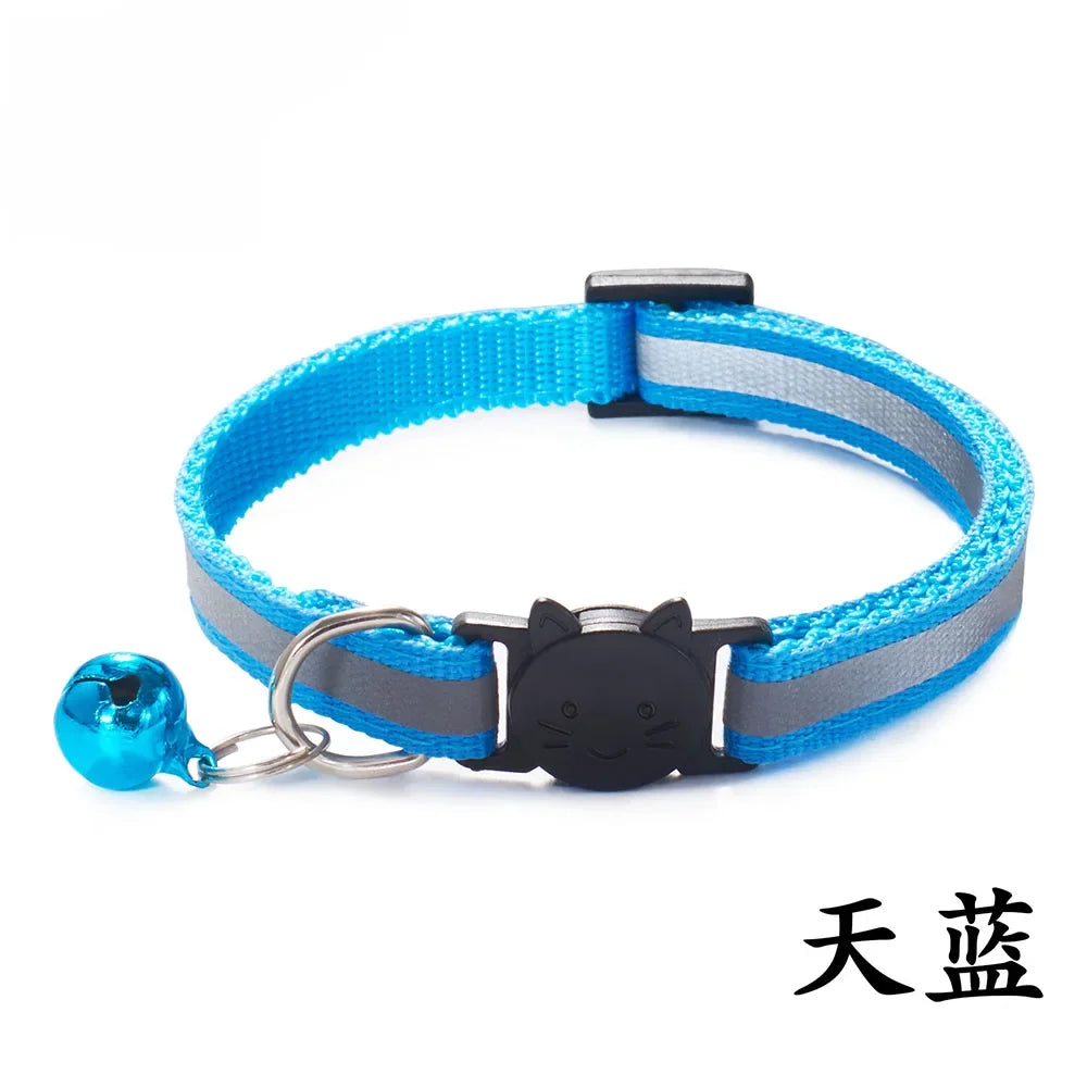 Collier Réfléchissant Sécurisé pour Chat | Boucle Safety + Clochette