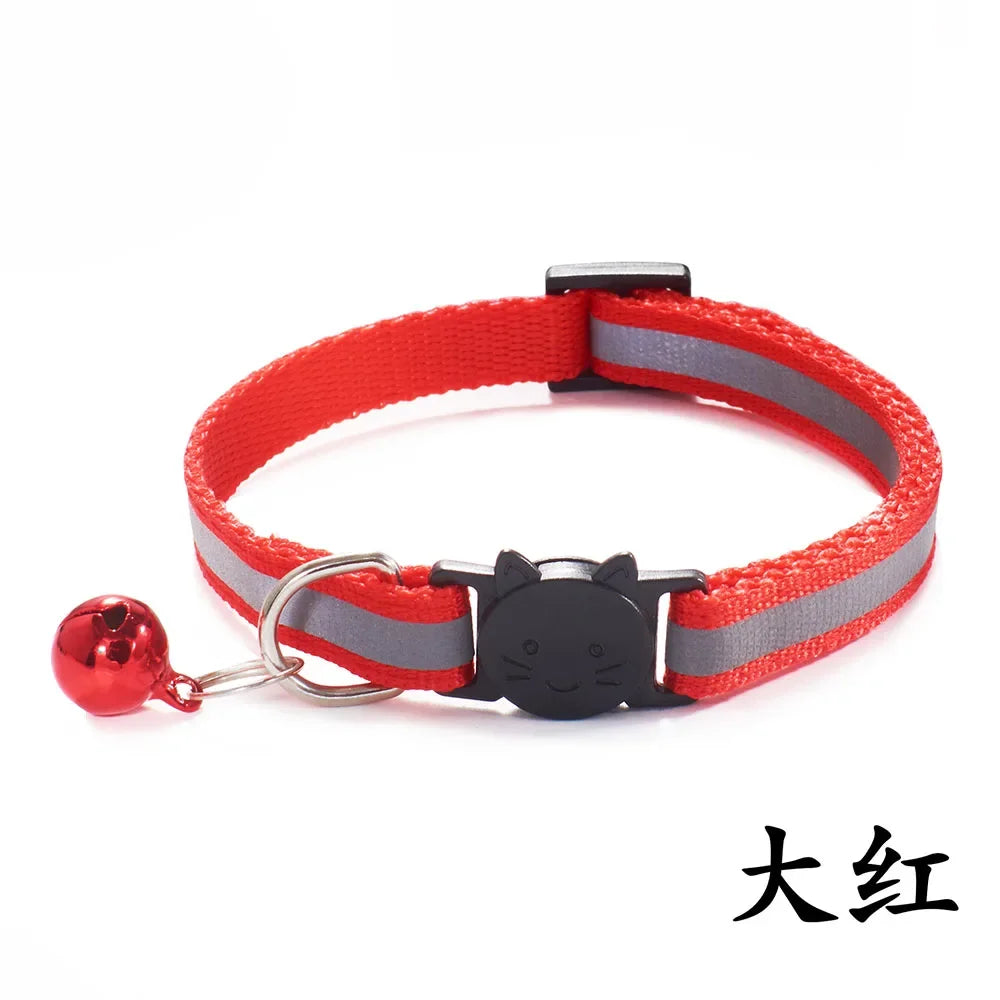 Collier Réfléchissant Sécurisé pour Chat | Boucle Safety + Clochette