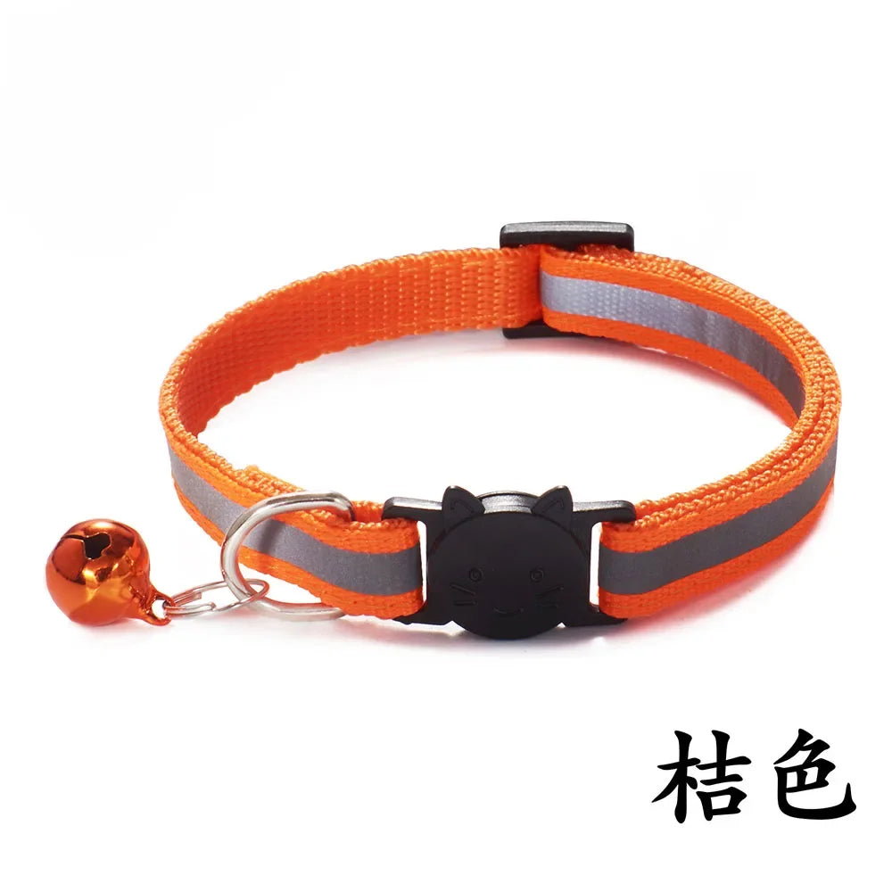 Collier Réfléchissant Sécurisé pour Chat | Boucle Safety + Clochette
