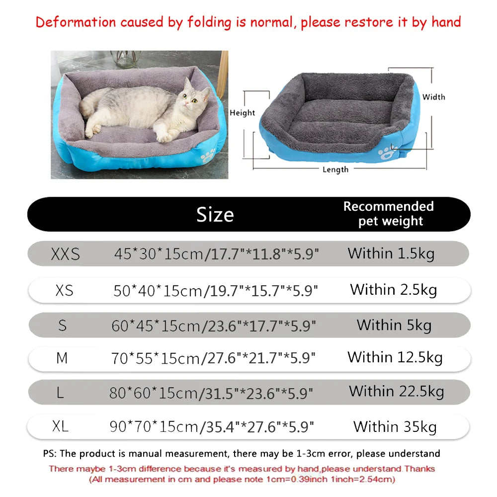 Canapé Lit Carré Sofa pour Chien | Confort XXL Hiver Chaud Élastique