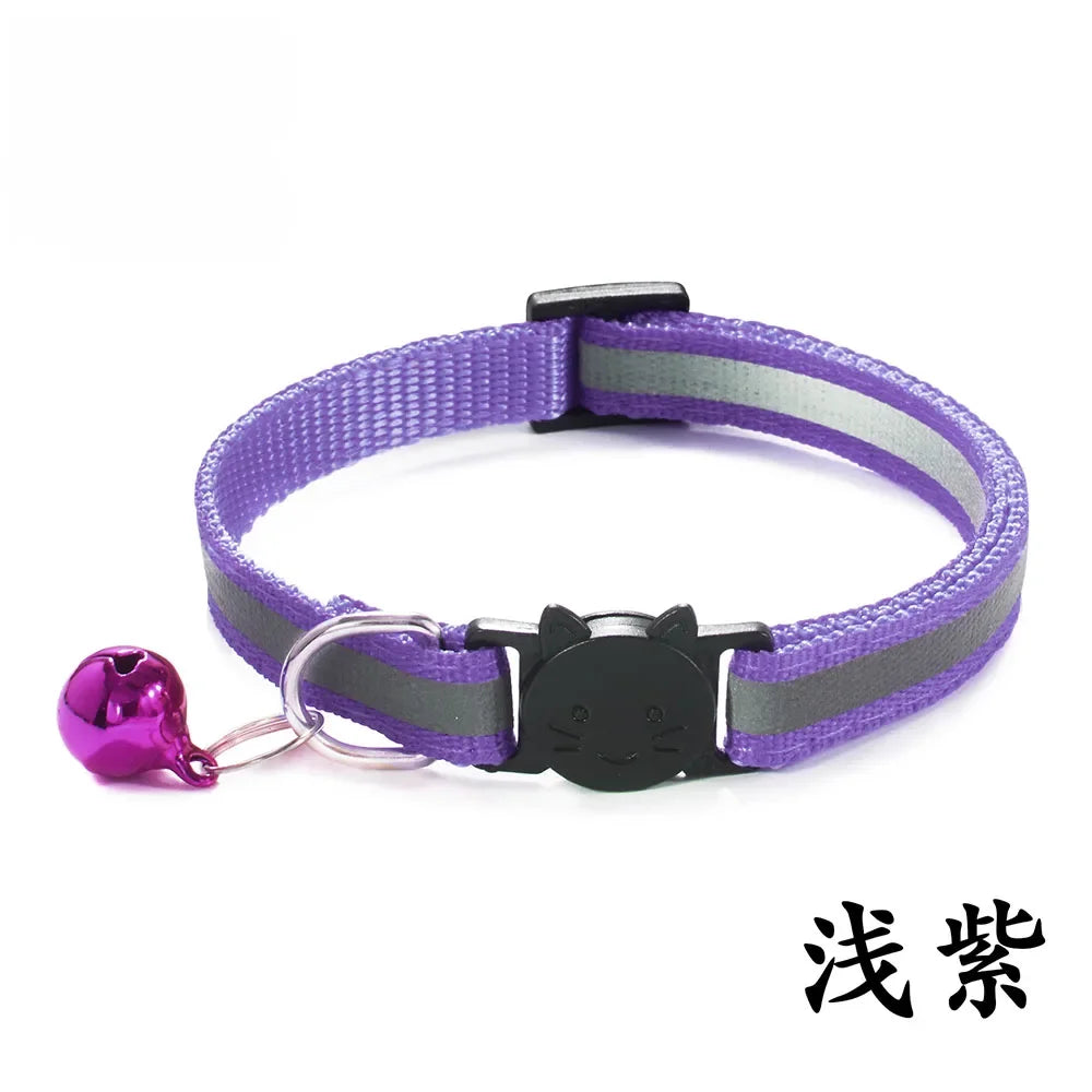 Collier Réfléchissant Sécurisé pour Chat | Boucle Safety + Clochette