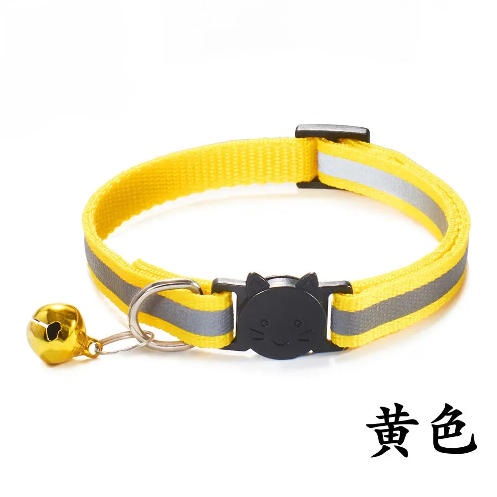 Collier Réfléchissant Sécurisé pour Chat | Boucle Safety + Clochette