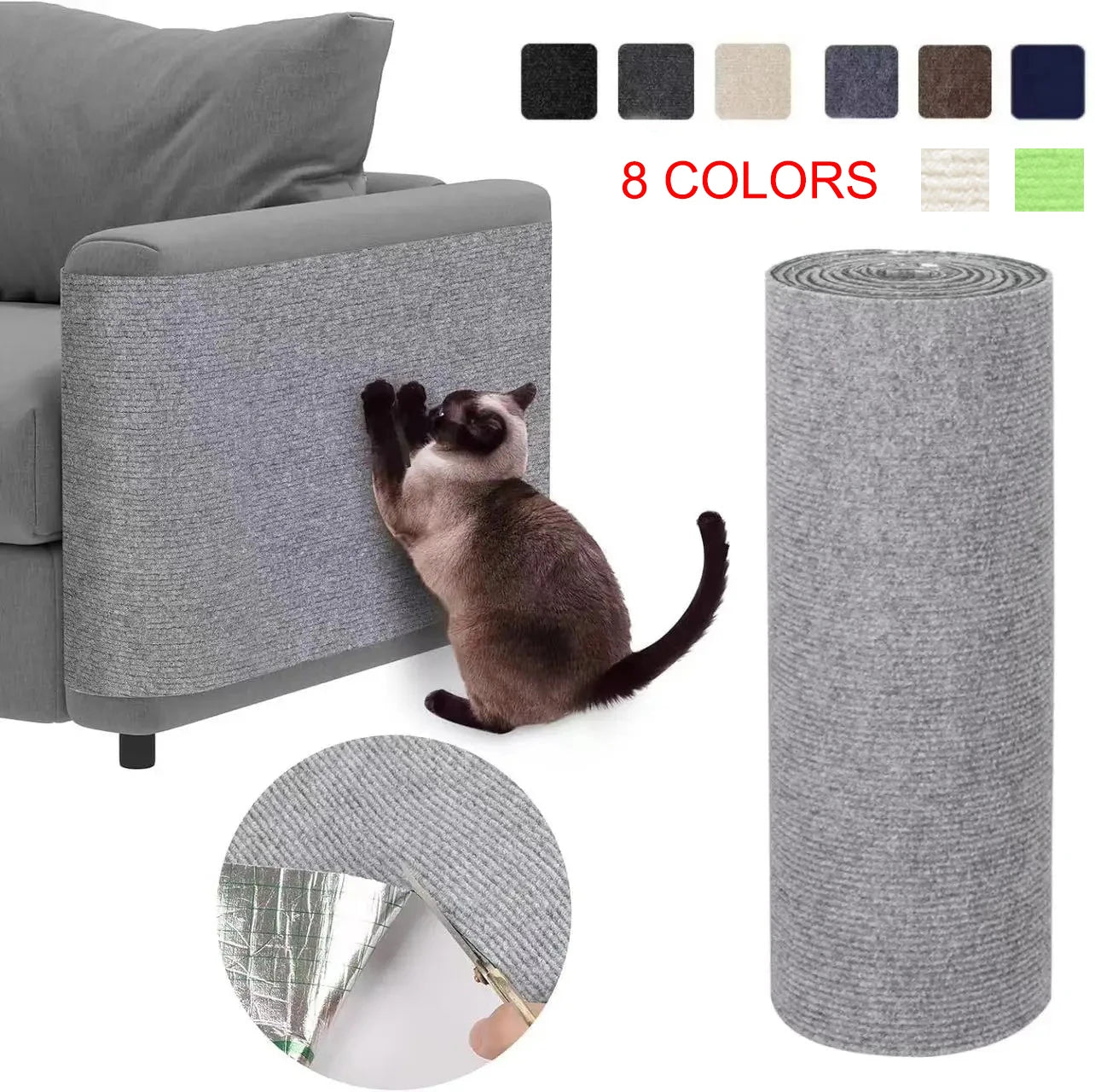 Griffoir Autocollant pour Chat | Tapis Grattoir Antidérapant Multiformat