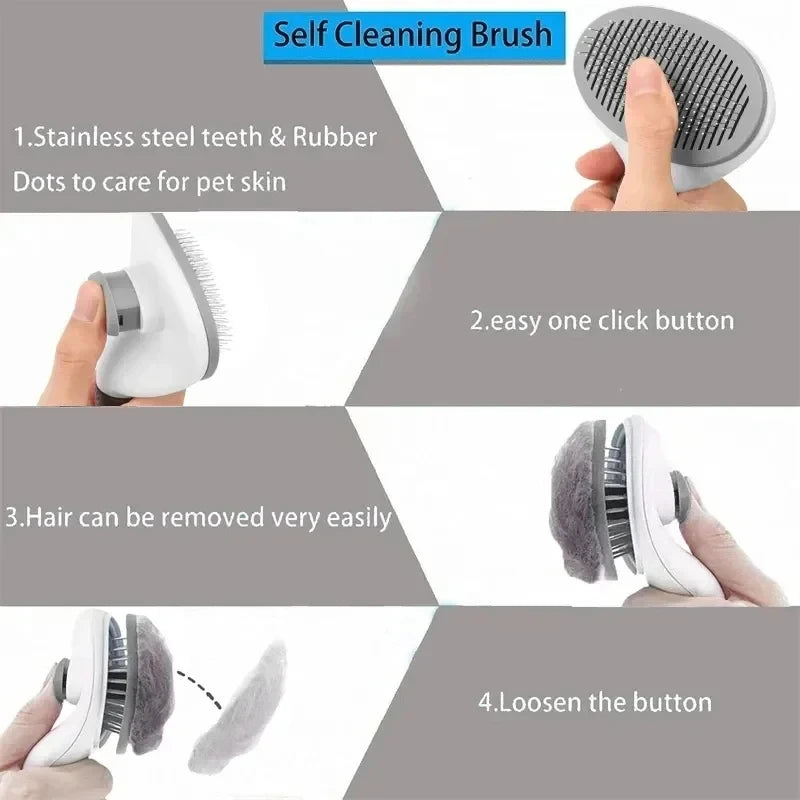 Brosse Auto-Nettoyante pour Chien et Chat | Picots Doux, Un Geste