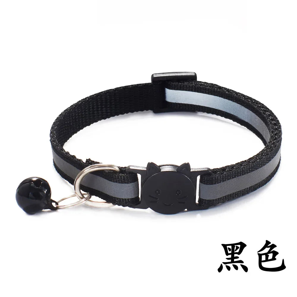 Collier Réfléchissant Sécurisé pour Chat | Boucle Safety + Clochette